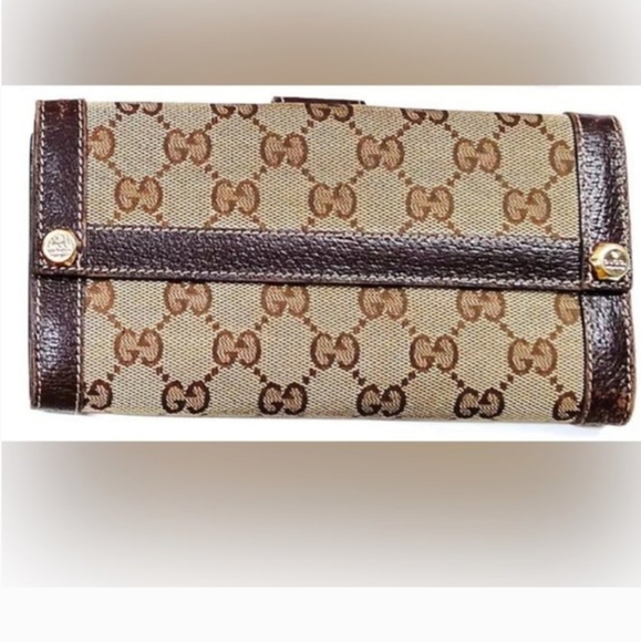 Gucci Crystal GG Monogram Canvas and Leather Continental Wallet Unisex - Picture 2 of 12